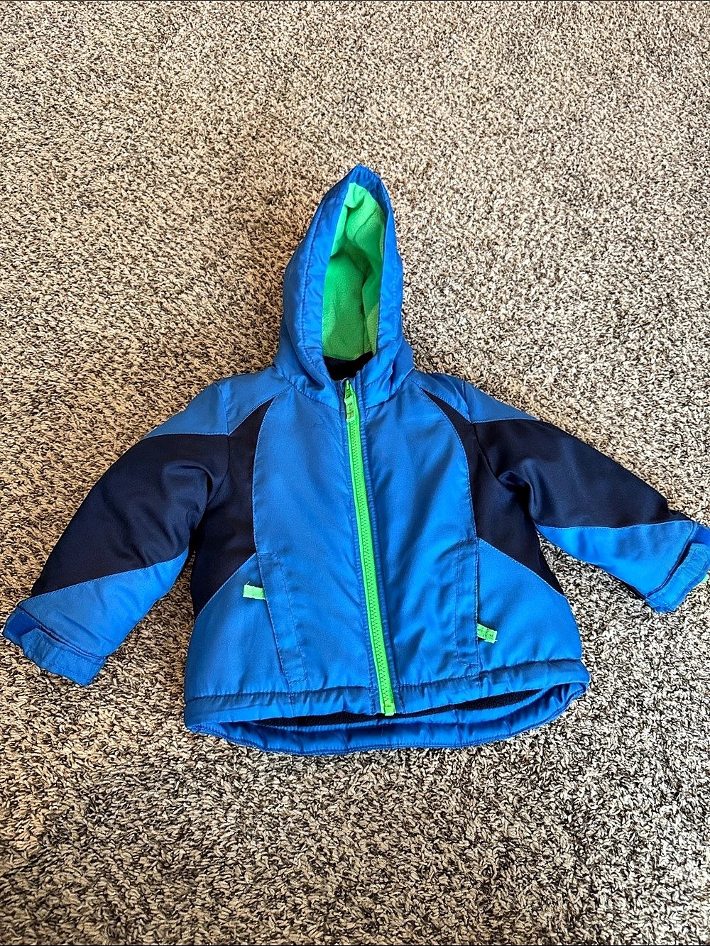 Carter's Toddler Boy Fleece-Lined Midweight Jacket Boys 24 month Blue & Green